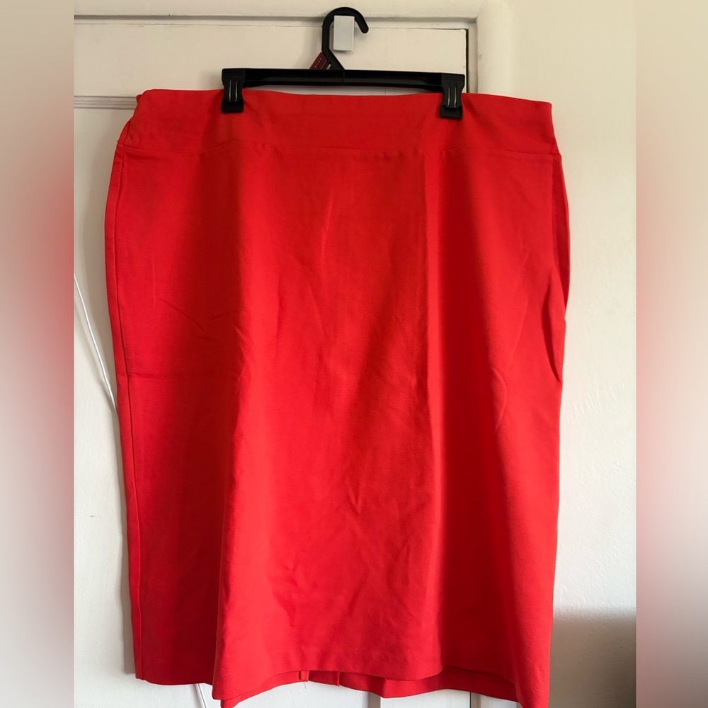 Ashley Stewart Bold Red Midi Skirt